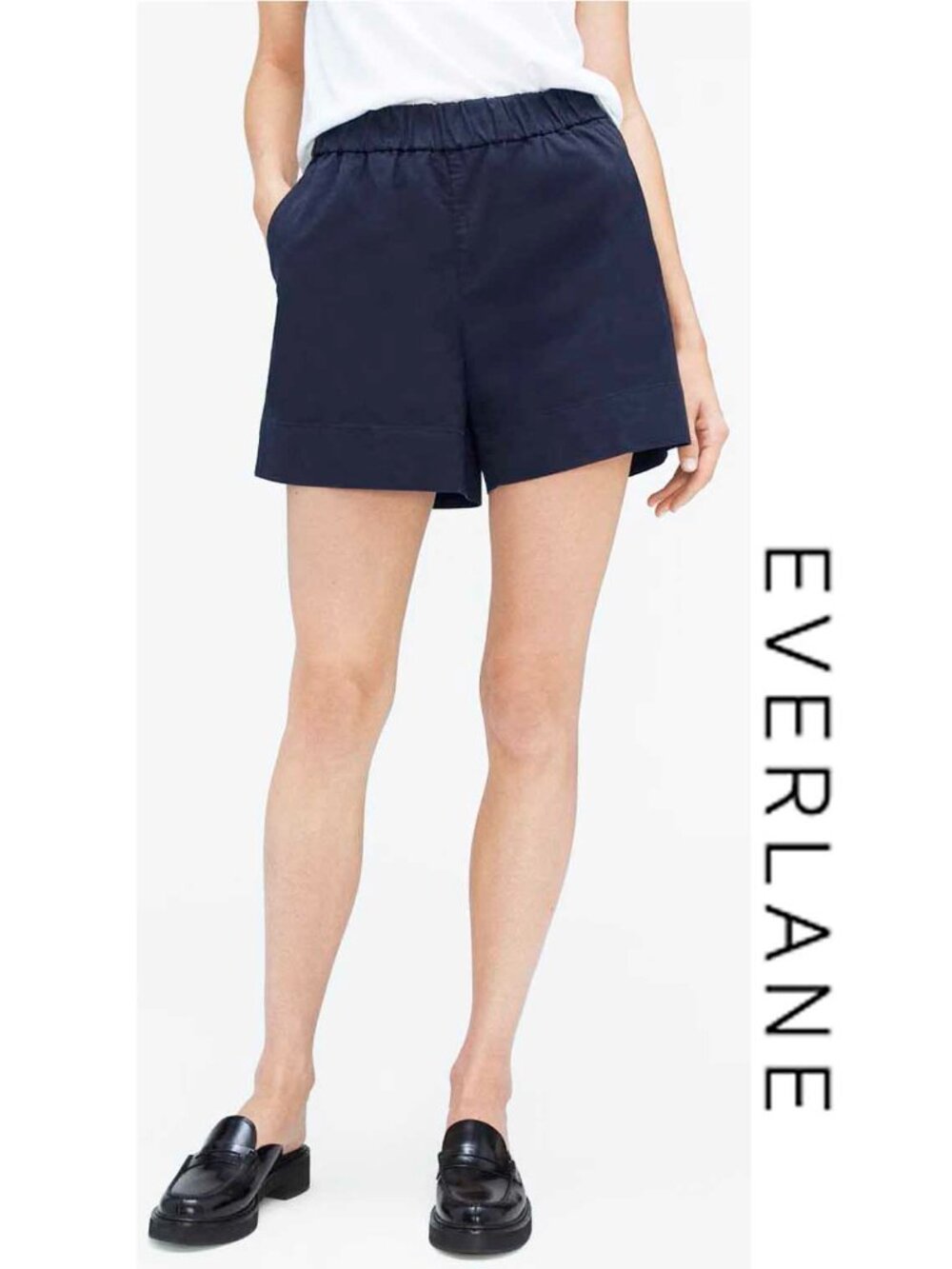 Everlane Womens The Easy Short Navy Blue Organic Cotton XS NWT